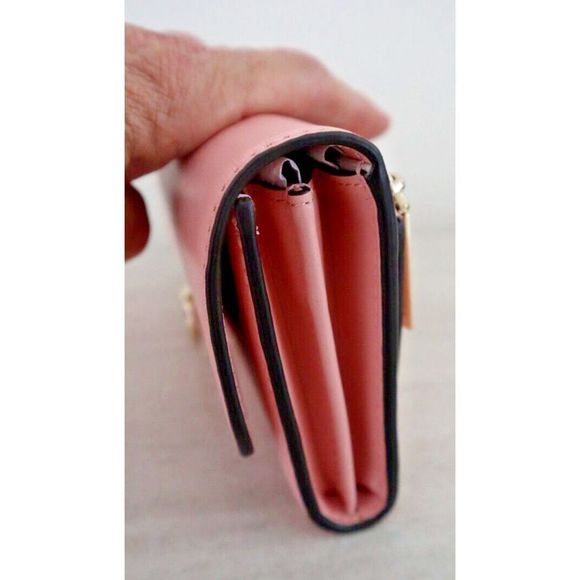 Kate Spade K4499 Coral Gable Pink Leather Lovitt Flap Continental Wallet $228 - Picture 11 of 14